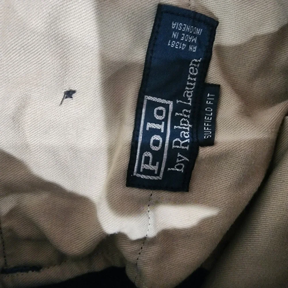 Polo by Ralph Lauren Pants Trousers Mens‎ 38x32 Navy Blue Chino Flat Front Work